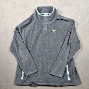 L.L. Bean Sweatshirt Womens 2X Blue Tumbled Sherpa Quarter-Snap Pockets Outdoor